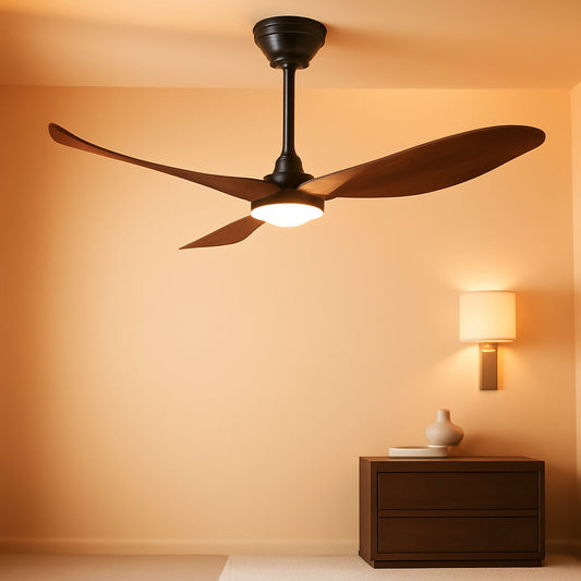 52 Inch Walnut Weather Resistant Ceiling Fan Remote Control by ShipItFurniture