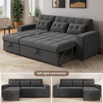 87 Inch Convertible Sofa Bed With Adjustable Backrest by ShipItFurniture