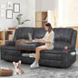 Grey Three Seater Manual Recliner Sofa Modern Living Room by ShipItFurniture