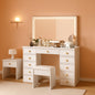 Elegant Translucent White Glass Vanity Desk Storage by ShipItFurniture