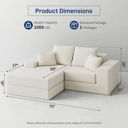 Beige Modular Sectional Sofa With Reversible Chaise by ShipItFurniture