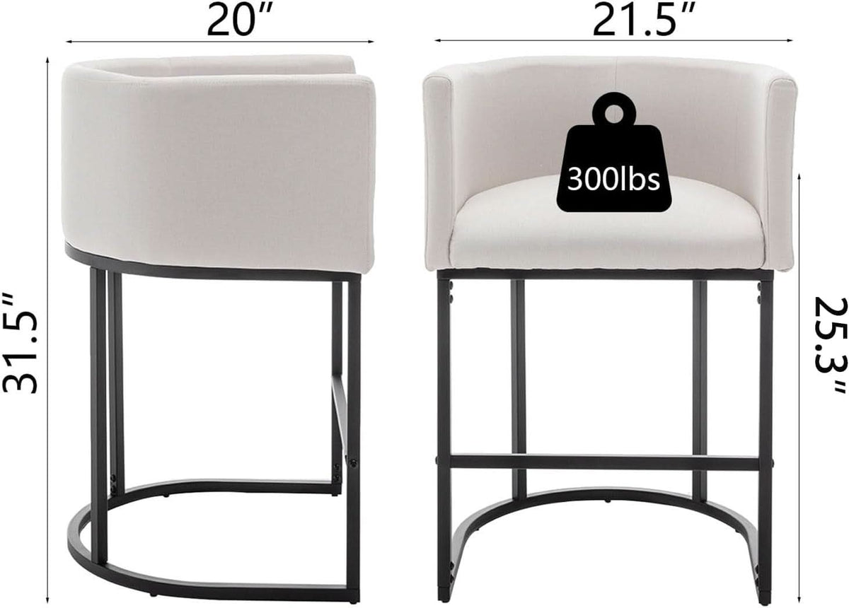 Modern Barrel Counter Height Bar Stools Set of Four by ShipItFurniture