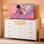 Bedroom Dresser With 11 Drawers And 60 Inch TV Stand White by ShipItFurniture