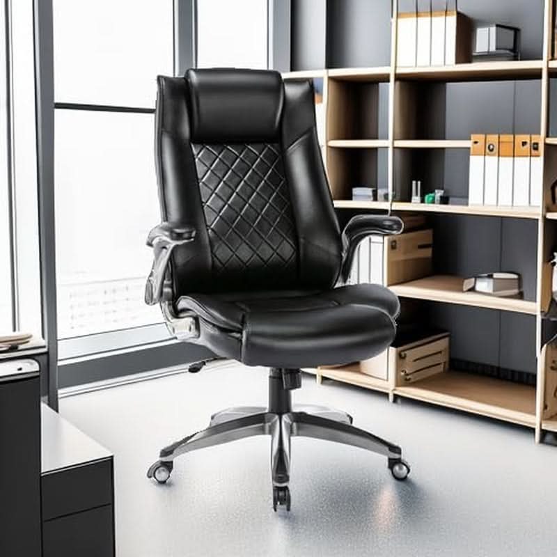 Ergonomic High Back Leather Office Chair For Home Use by ShipItFurniture