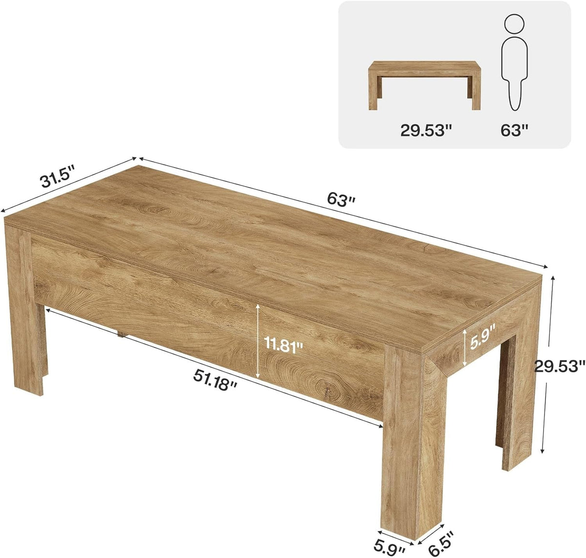 63 Inch Light Brown Interconnected Workstation Desk by ShipItFurniture