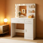 Luxurious White Vanity Desk Featuring Dimmable Mirror by ShipItFurniture