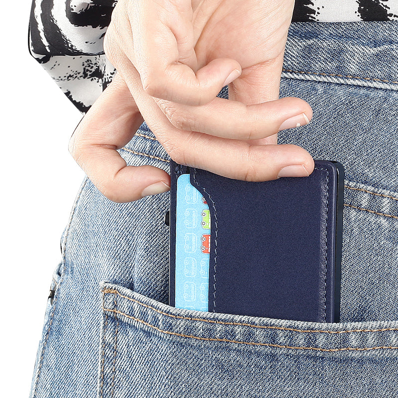 TOYFID Wallet With PU Leather Cover,Aluminum Alloy Pop Up Wallet Holder Card by TOYFID Wallet