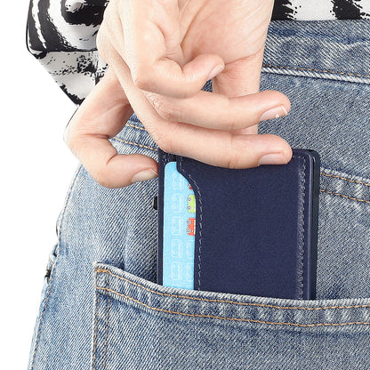 TOYFID Wallet With PU Leather Cover,Aluminum Alloy Pop Up Wallet Holder Card by TOYFID Wallet