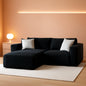 108 Inches Left Facing High End Sectional Sofa Black by ShipItFurniture