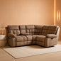 Brown Manual Reclining Sectional Sofa With Cup Holders by ShipItFurniture