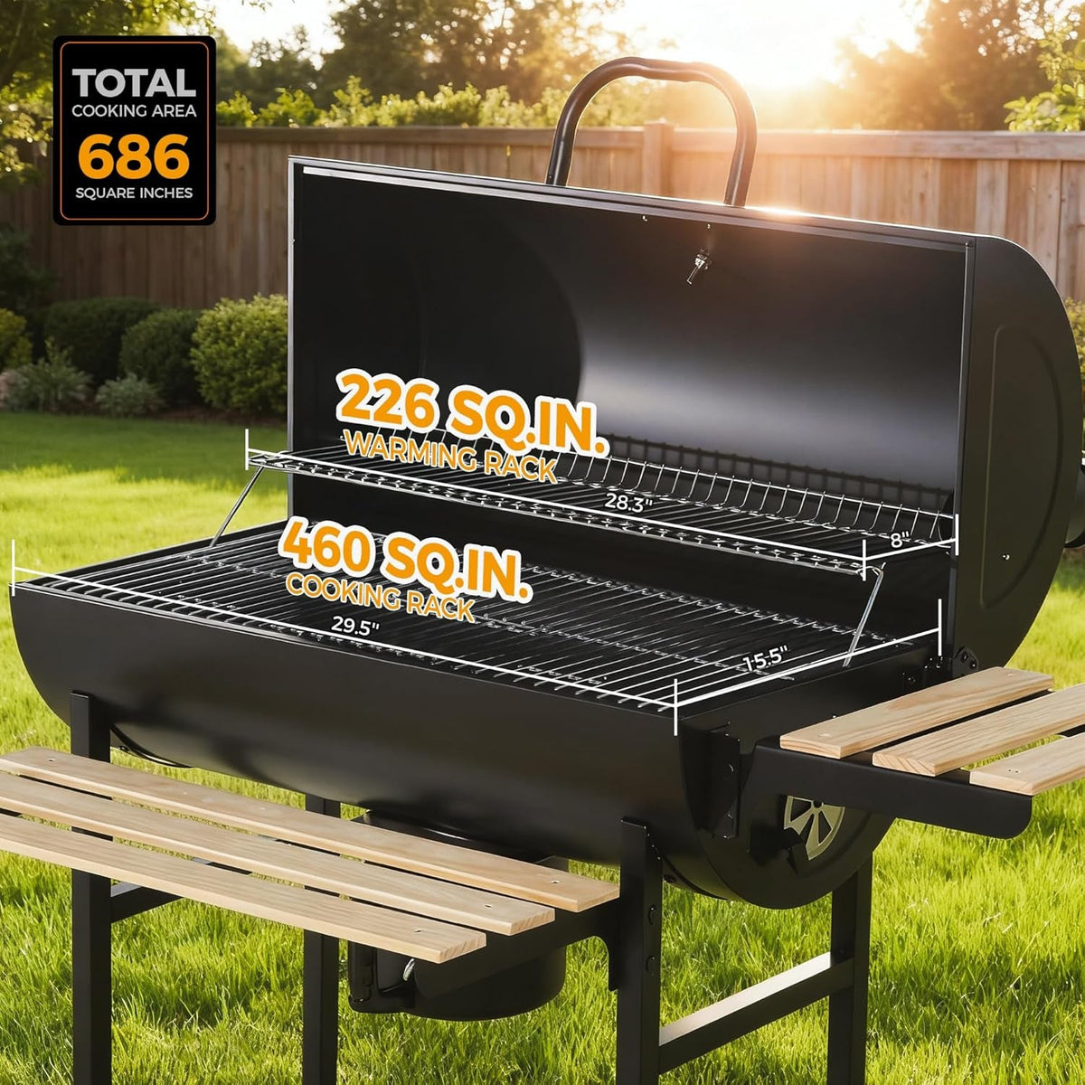 Barrel Charcoal Grill Thermometer With Adjustable Vents by ShipItFurniture