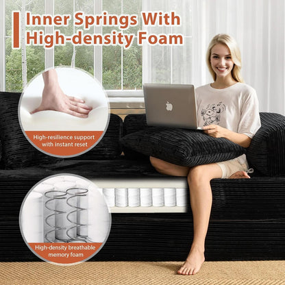 81 Inch Foldable Black Sofa Bed MemoryFoamContourPlus by ShipItFurniture
