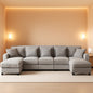 106-Inch U-Shaped Modular Sectional Sofa with Ottoman, Grey Chenille by ShipItFurniture