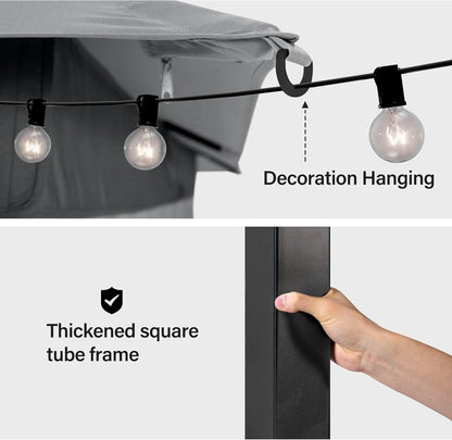 Outdoor Gazebo 10x13 With Mosquito Netting Weatherproof by ShipItFurniture