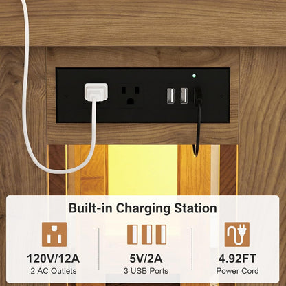 Forty Seven Inch Rustic Console Table With Built In Outlet by ShipItFurniture