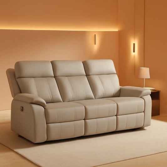 Grey Power Reclining Sofa With Fold Down Table Usb Type C by ShipItFurniture