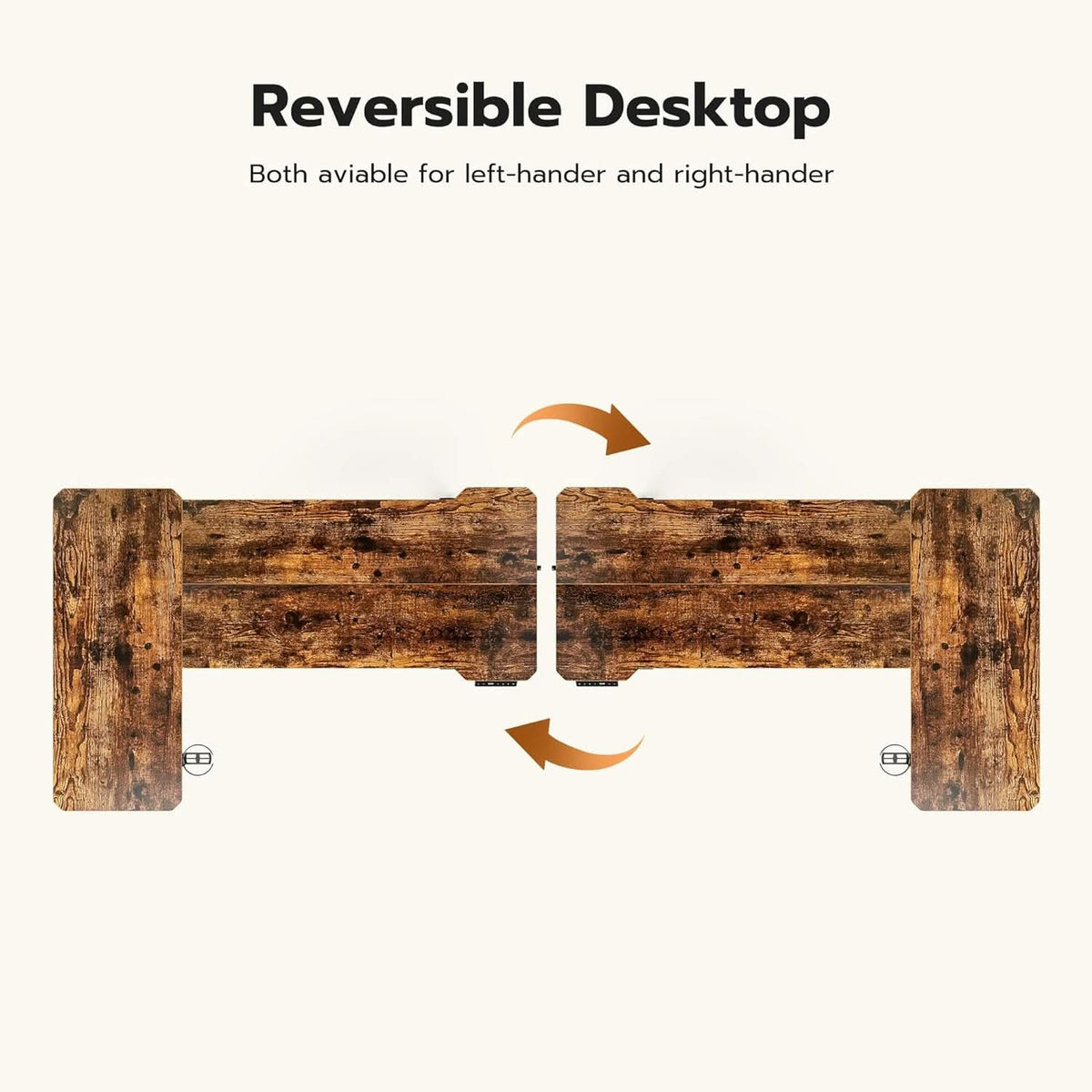 59 Inch Reversible L Shaped Electric Standing Desk Brown by ShipItFurniture
