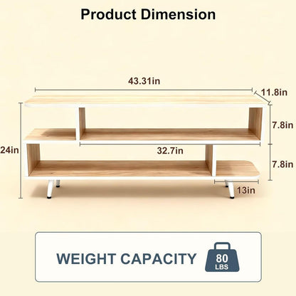 Walnut Finish 65 Inch TV Stand With Storage Cabinet Solutions by ShipItFurniture