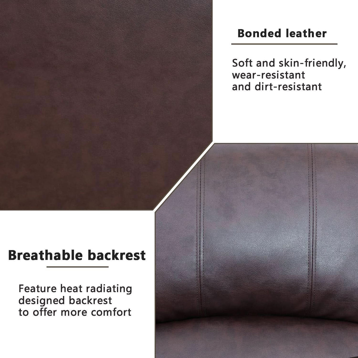 Brown Leather 3 Piece Recliner Sofa Living Room Set by ShipItFurniture
