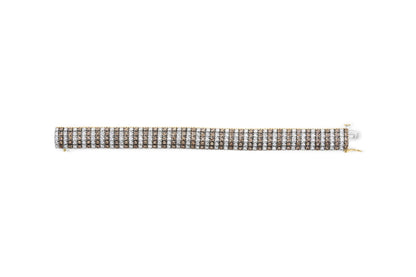 10K Yellow Gold 10 CTW 1/3 Cttw Alternating Coco Color and White Diamond 5 Row Tennis Bracelet (Brown/H-I Color, SI1-SI2 Clarity) - Size 7.25 by Infinite Jewels