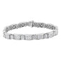 18K White Gold 5.0 Carat Princess Diamond Buckle Link Bracelet by Infinite Jewels