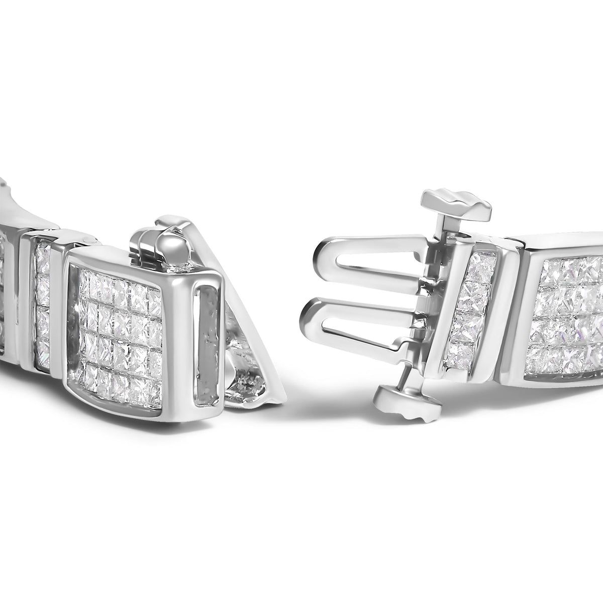 14K White Gold 7.0 Cttw Princess Cut Diamond 7" Alternating Vertical and Horizontal Rectangular Link Tennis Bracelet (H-I Color, SI2-I1 Clarity) by Infinite Jewels