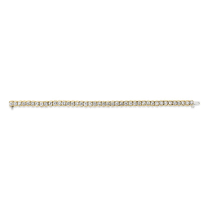 14K Yellow Gold 8.00 Cttw Half Bezel Set Diamond Tennis Bracelet (H-I Color, SI2-I1 Clarity) - 7" Inches by Infinite Jewels