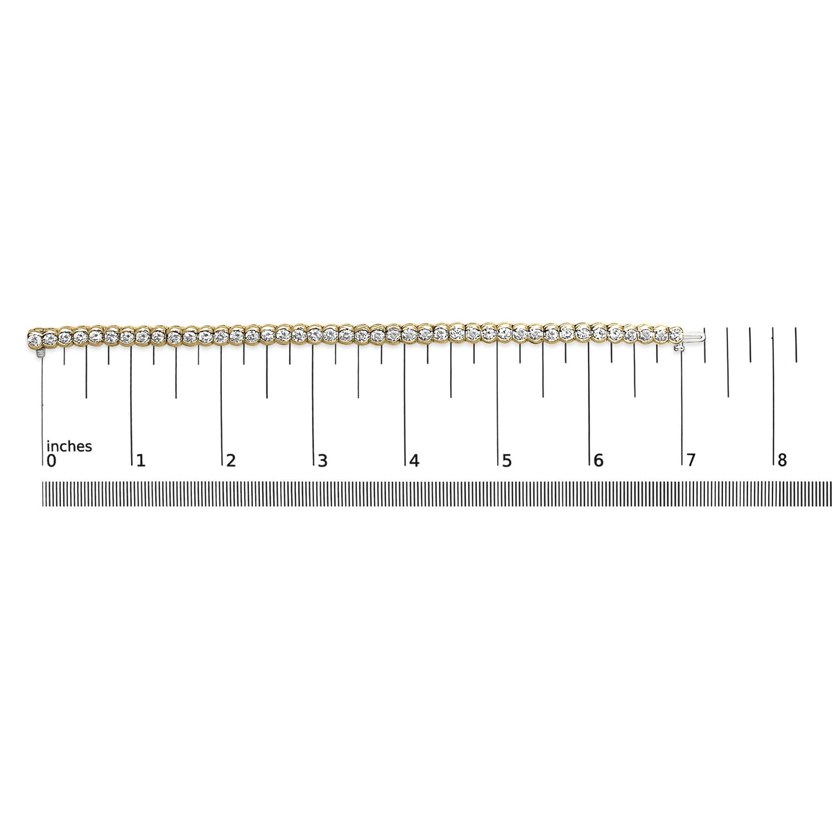 14K Yellow Gold 8.00 Cttw Half Bezel Set Diamond Tennis Bracelet (H-I Color, SI2-I1 Clarity) - 7" Inches by Infinite Jewels