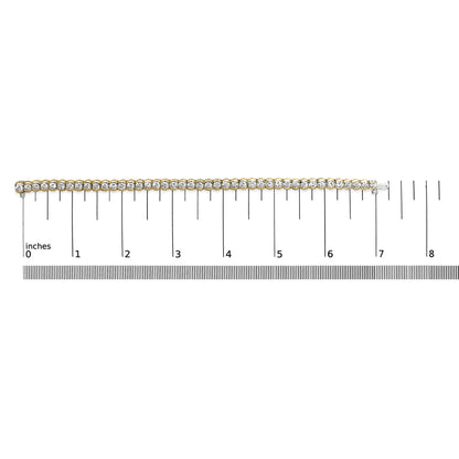 14K Yellow Gold 8.00 Cttw Half Bezel Set Diamond Tennis Bracelet (H-I Color, SI2-I1 Clarity) - 7" Inches by Infinite Jewels