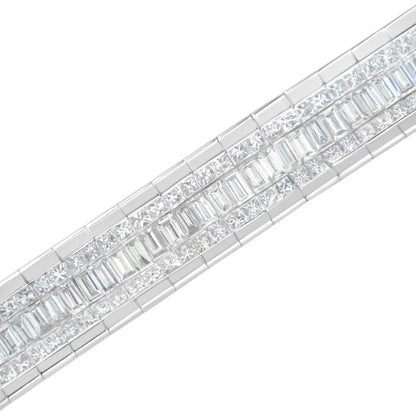14K White Gold 7 7/8 Cttw Princess and Baguette Diamond Eternity Line Tennis Bracelet (G-H Color, SI1-SI2 Clarity) - 7" Inches by Infinite Jewels