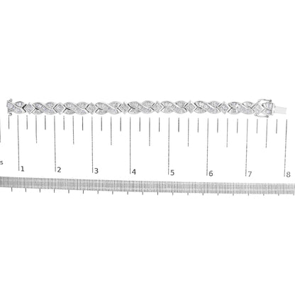 14K White Gold 8 1/5 Cttw Diamond Geometric Twisted Link Bracelet by Infinite Jewels