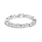 14K White Gold 8 5/8ct Cttw Princess and Baguette Diamond Geometric Twist Link Bracelet (G-H Color, VS1-VS2 Clarity) - 7" by Infinite Jewels