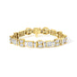 14K Yellow Gold 9 7/8 Cttw Princess and Baguette Diamond Bow and Box Link Tennis Bracelet (G-H Color, VS1-VS2 Clarity) - 7" Inches by Infinite Jewels