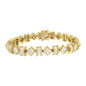 14K Yellow Gold Princess and Baguette Diamond Modern Link Bracelet(7.50 cttw,G-H Color,VS1-VS2 Clarity) by Infinite Jewels