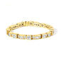14K Yellow Gold 7.0 Cttw Baguette Cut Diamond Alternating Box and Wave Link Bracelet (G-H Color, VS1-VS2 Clarity) - 7" Inches by Infinite Jewels
