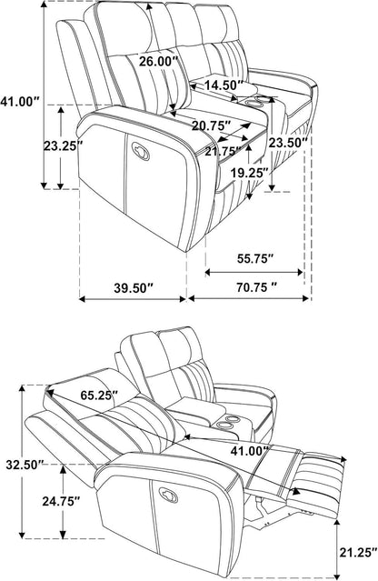 Gray Faux Leather Reclining Loveseat With Manual Recline by ShipItFurniture