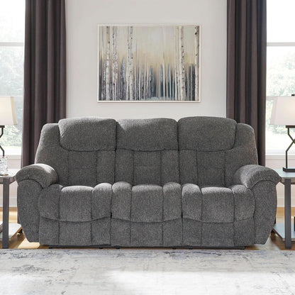 Gray Manual Reclining Sofa Stain Resistant Upholstery by ShipItFurniture