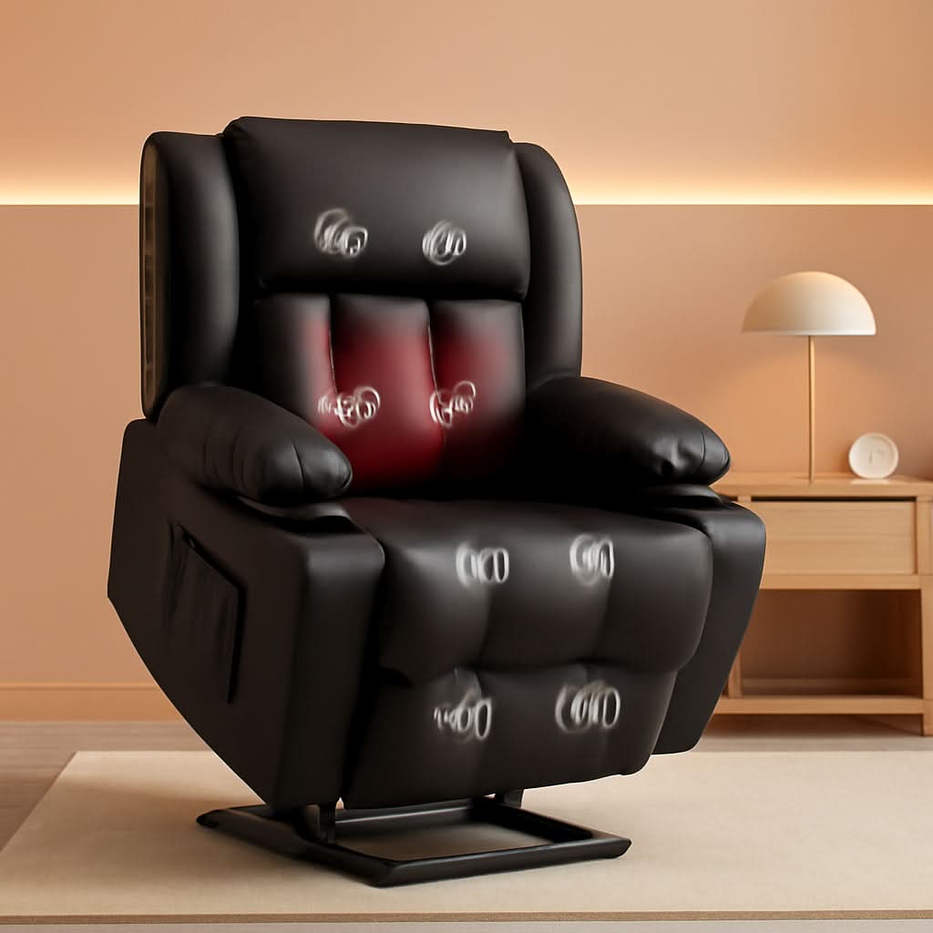 XL31 Power Lift Recliner For Elderly Black Massage by ShipItFurniture