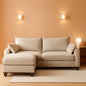 Eighty SixInch Length L Shaped Elegant Sectional Sofa Khaki by ShipItFurniture