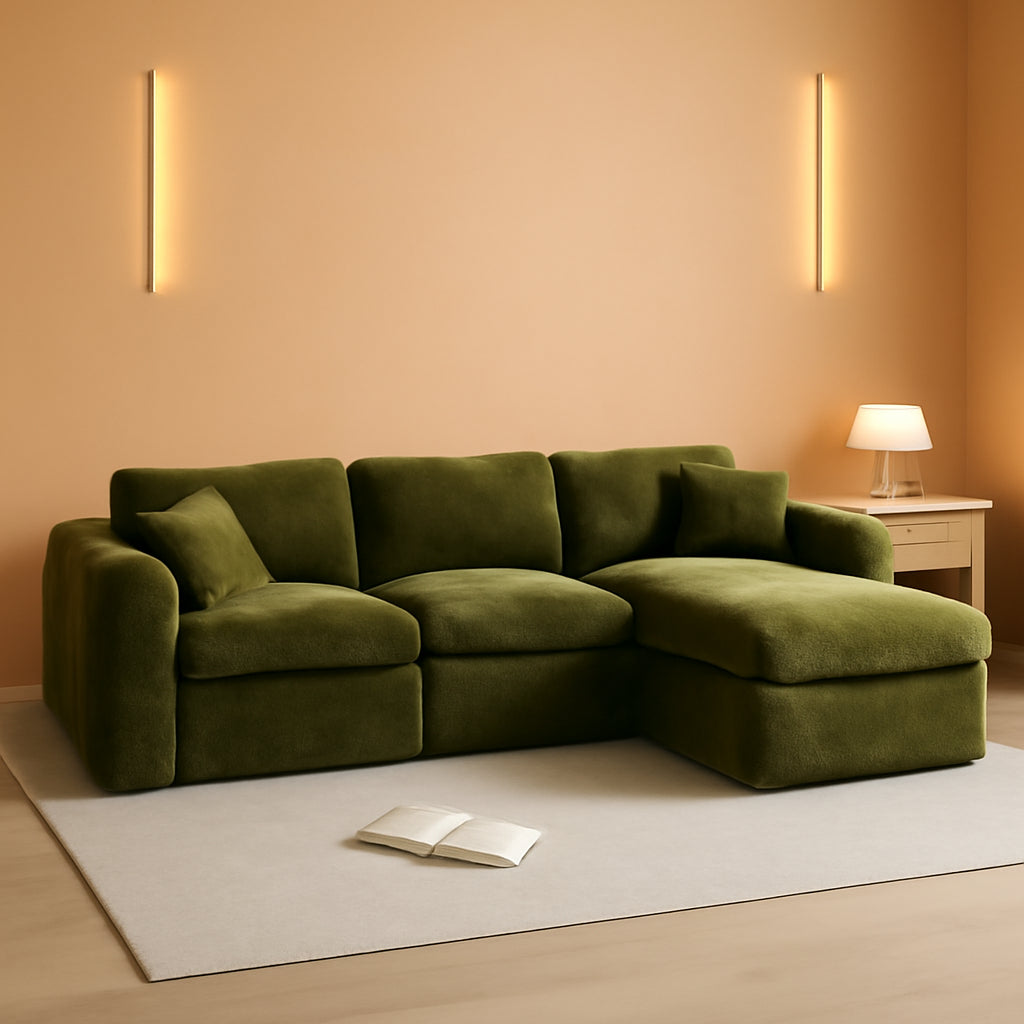 Forest Green Oversized 115 Inch Convertible Sectional by ShipItFurniture