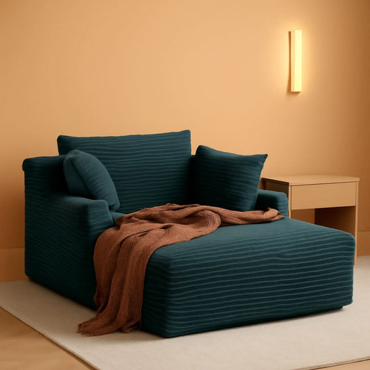 Sumptuously Oversized Dark Grey Chaise Lounge Chair by ShipItFurniture