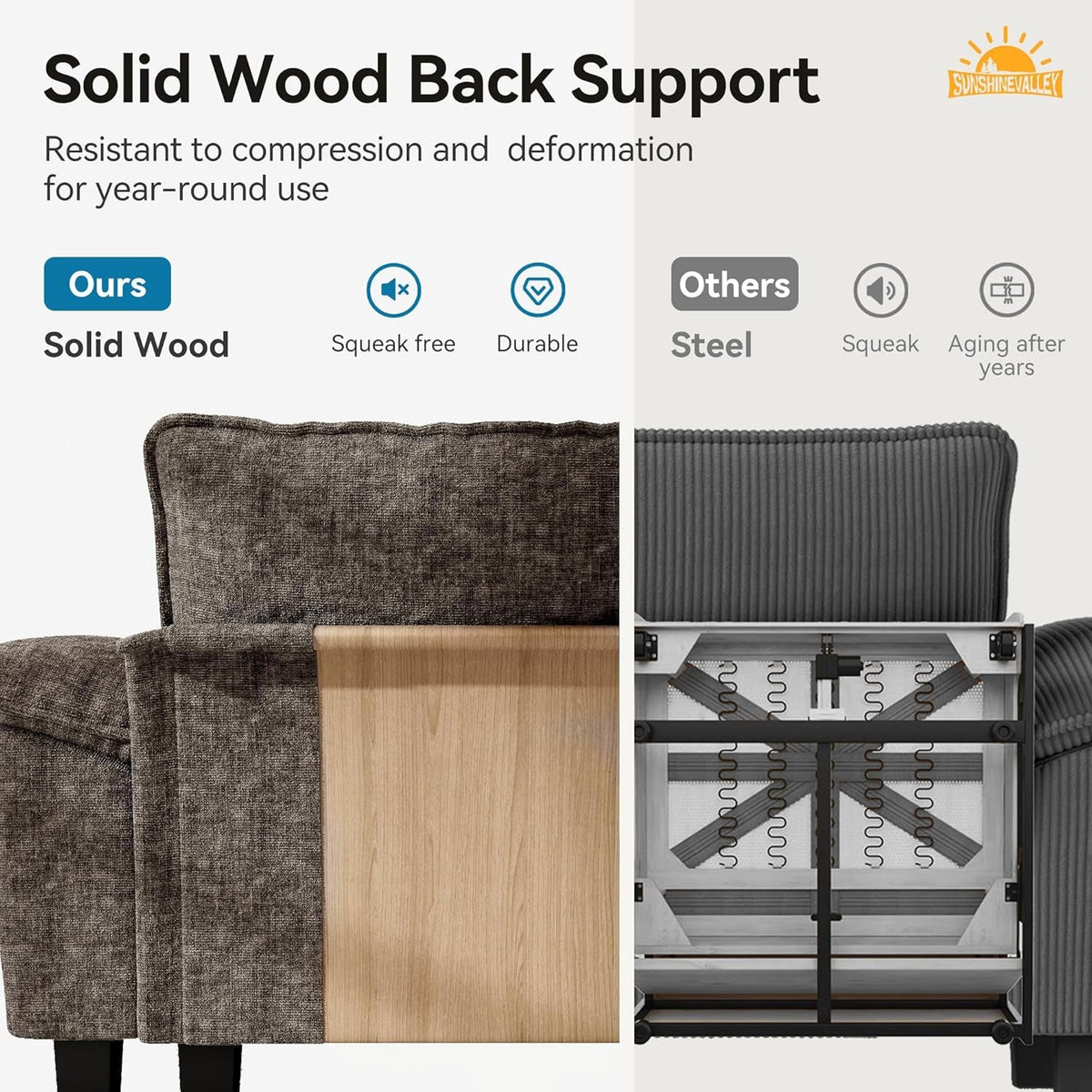Taupe Chenille Three Seater Modular Sofa Arm rests Included by ShipItFurniture