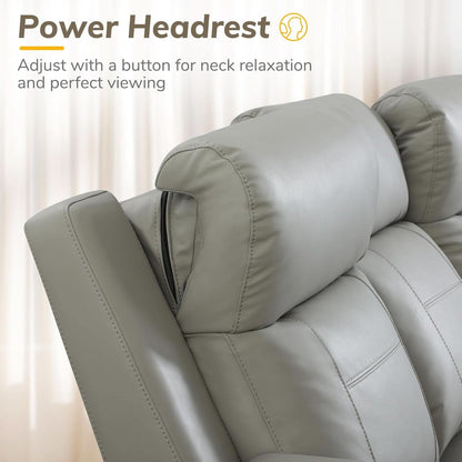 Power Recliner Sofa With Adjustable Headrest USB Charging by ShipItFurniture