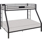 Twin XL Queen Bunk Bed In Sandy Black Finish Metal Slats by ShipItFurniture