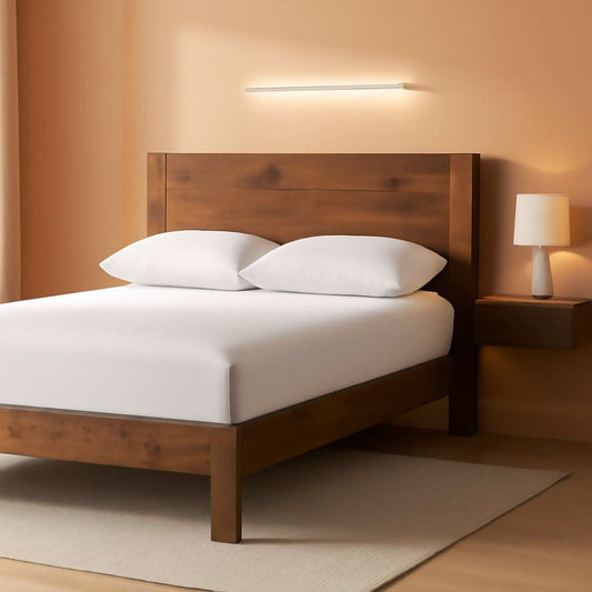 Queen Size Solid Wood Platform Bed Frame With Headboard by ShipItFurniture