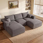 Gray 113 Inch Modular Upholstered Sectional Sofa Sleeper by ShipItFurniture