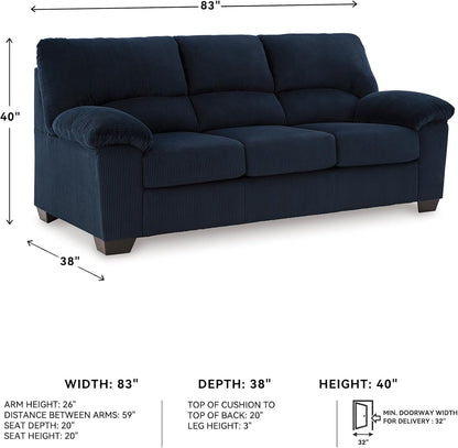 Blue Corduroy Contemporary Sofa For Comfortable Living by ShipItFurniture