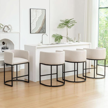 Modern Barrel Counter Height Bar Stools Set of Four by ShipItFurniture
