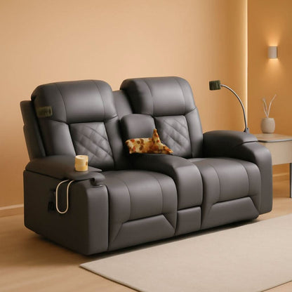 Two Seat Reclining Loveseat With Center Console USB Ports by ShipItFurniture