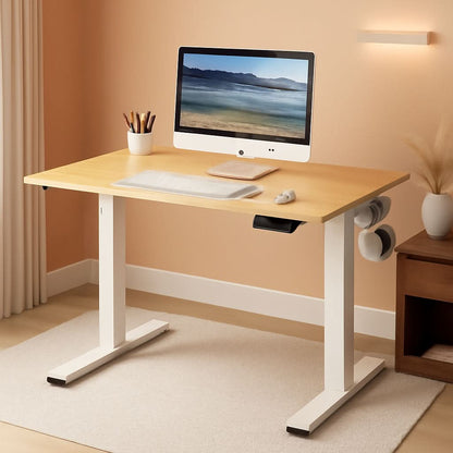 Oak Electric Height Adjustable Standing Desk 40x24 by ShipItFurniture